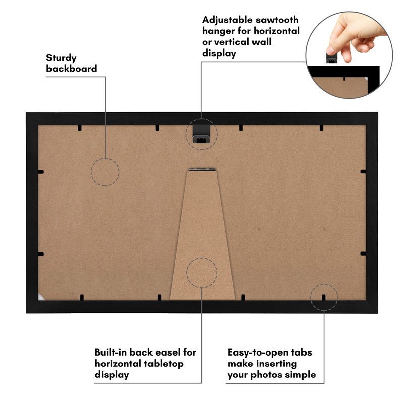 Collage Picture Frame To Display 3 Photos At Once - Black