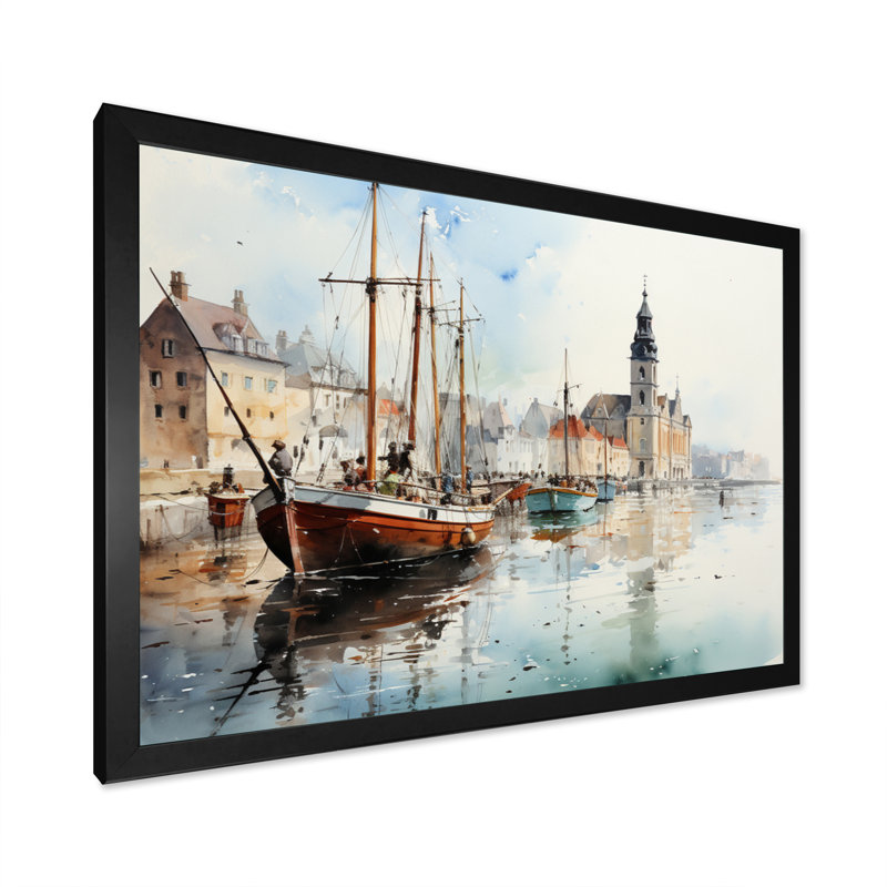 «Danemark Dutch Coastal Beauty II», reproduction sur toile, H 24 po x l 32 po x P 1 po, Cadre photo noir