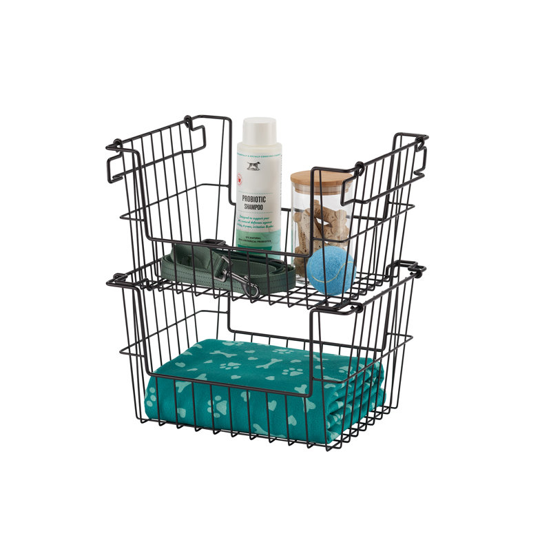 Rebrilliant 14 po Panier métallique empilable bronze foncé 2 pièces