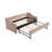 Twin Size Upholstered Daybed with Trundle,USB Port ,Side Pockets,Velvet Daybed with Button on Back and Piping on Waved Shape Arms for Bedroom Guest Room-1914367477