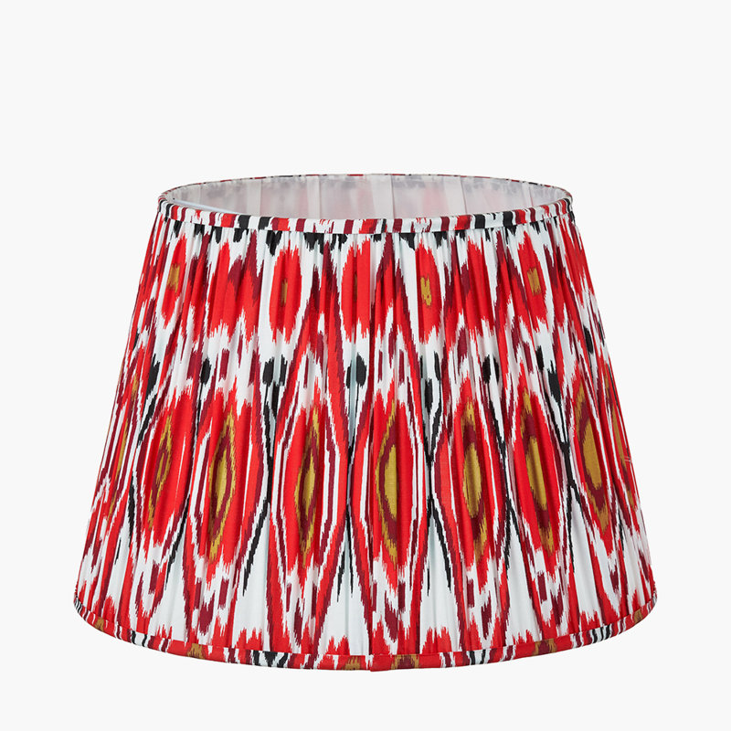Pleated Cotton Cylinder Shade, 31cm H x 45cm W x 45cm D, Red