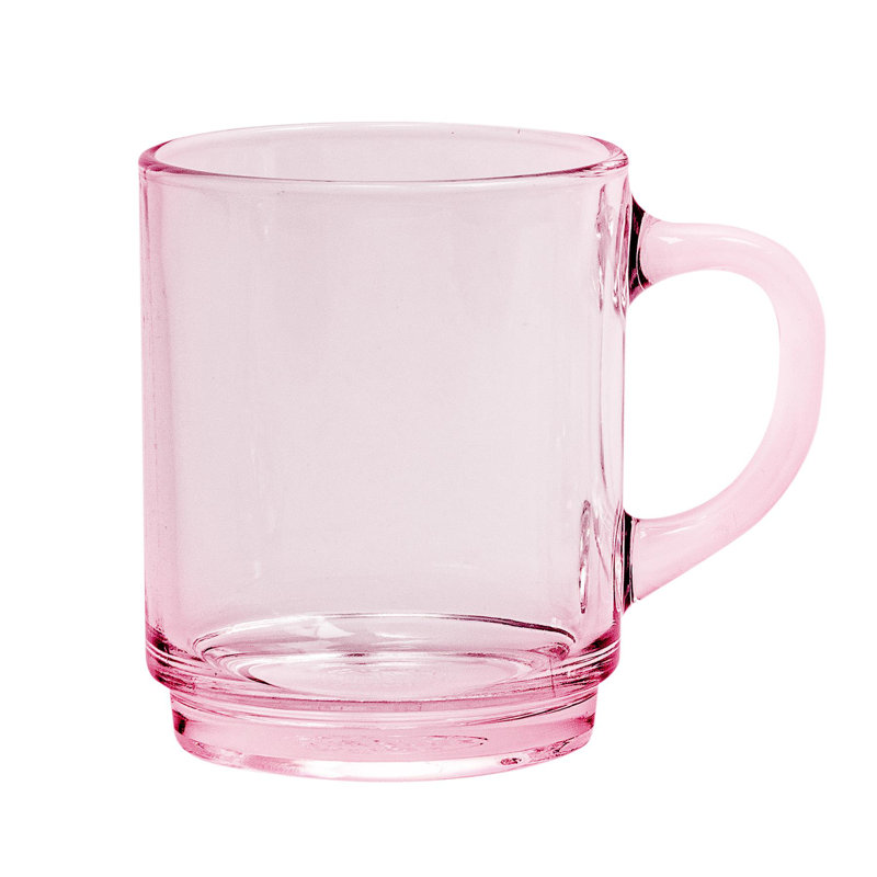 Glass Coffee Mug, Pink