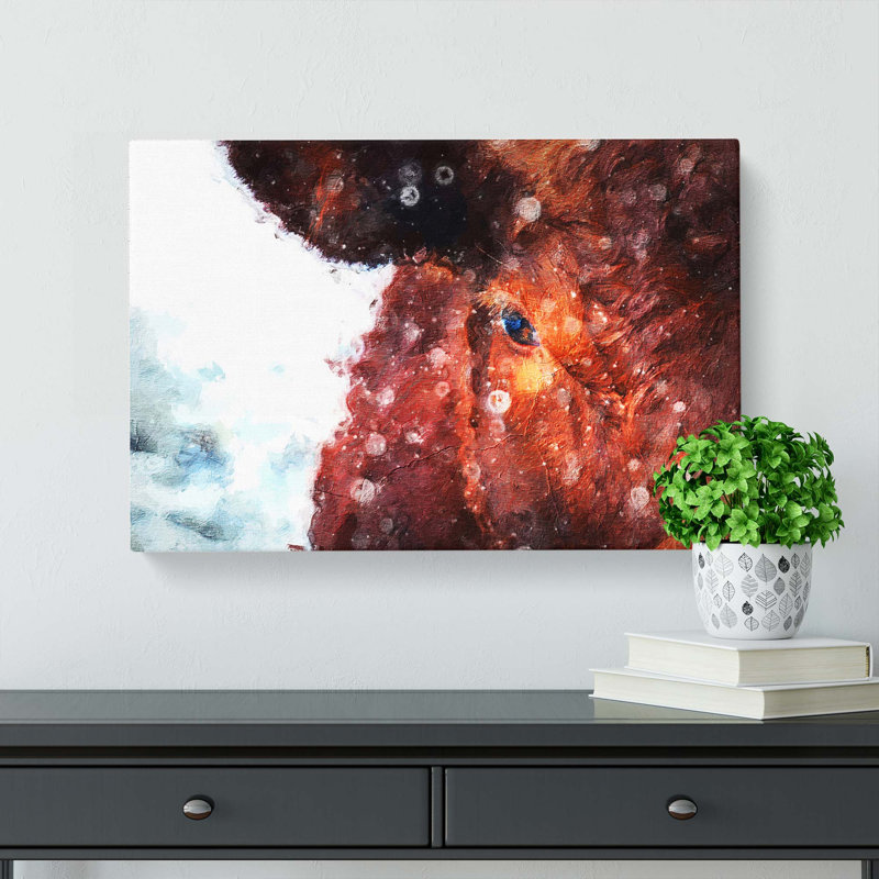 Bull Cow - Wrapped Canvas, 50cm H x 76cm W x 3cm D