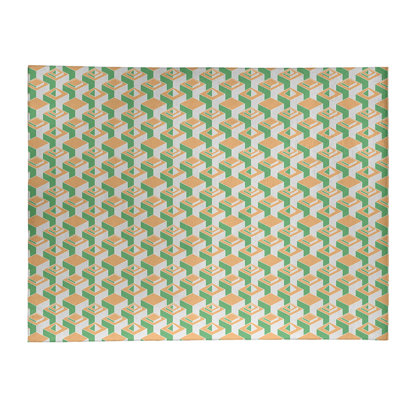 Tapis vert/orange/beige zone skyscrapers