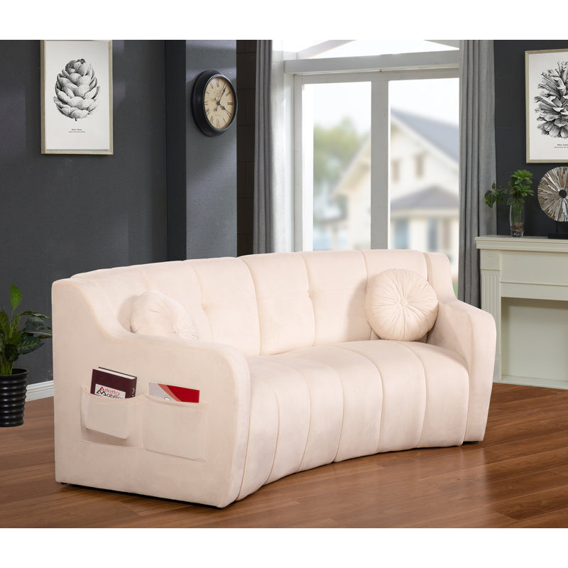 Canapé modulaire Duschka, Velours crème