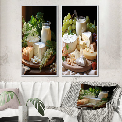 Milk And Cheese Creamy Serenity - Dairy Wall Art Prints Set Of 2