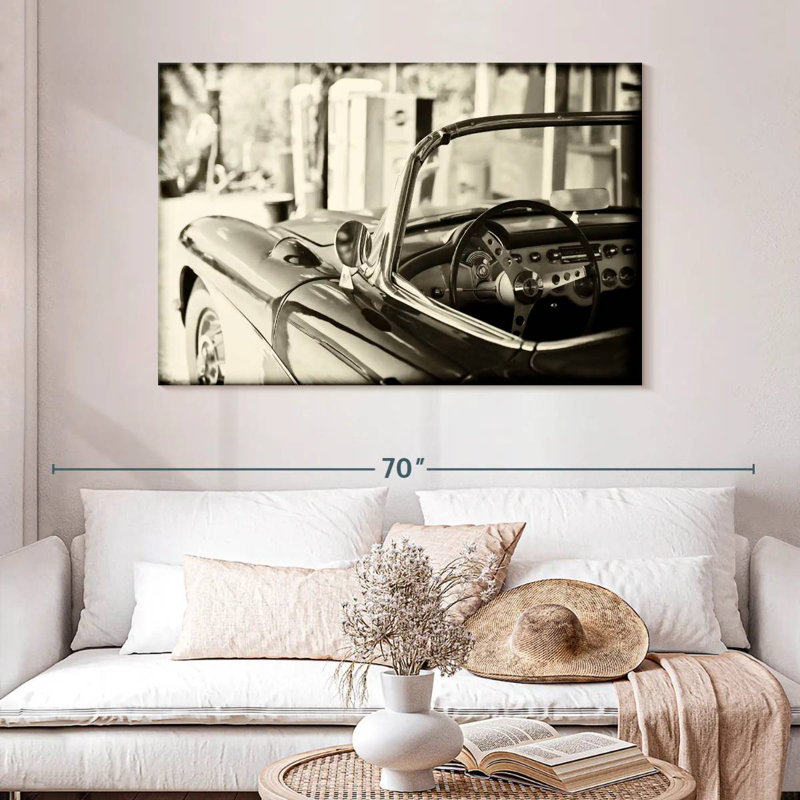 Mehar Classic Car Sepia, 20" H x 30" W