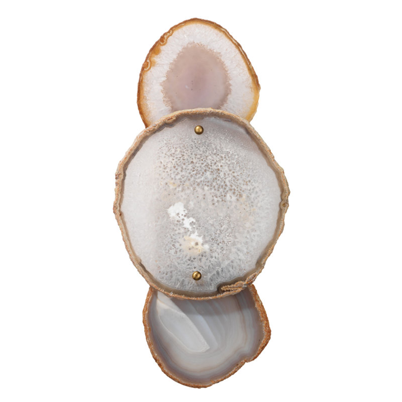 Natural Agate and Steel Direct Wired Sconce