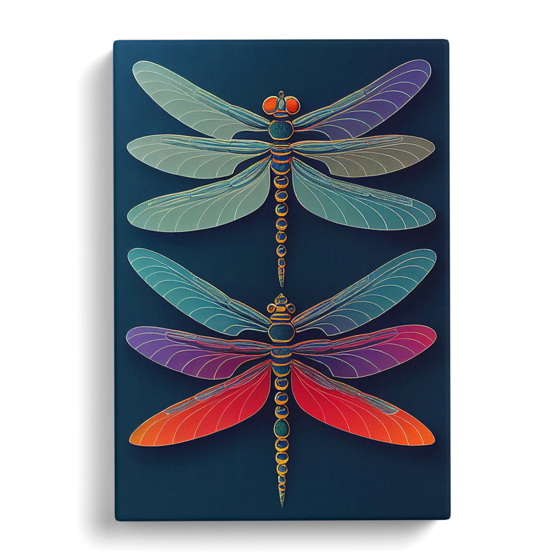 Unbelievable Dragonflies - Wall Art, Wrapped Canvas, 50cm H x 35cm W, No Matte