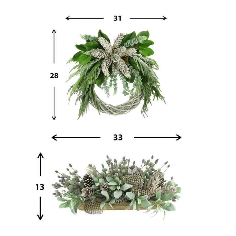 31" Holiday Wreath and Centerpiece