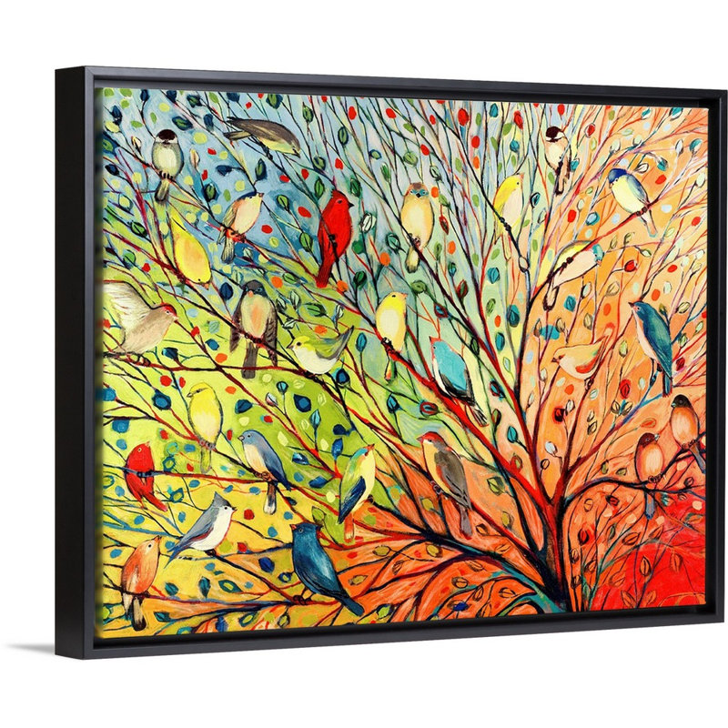 «Twenty Seven Birds», reproduction d'impression, Impression encadrée sans passe-partout, H 22 po x l 26 po, Noir