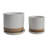 Balmer Ceramic Saucer Planter with Ribbed Texture-2120804519-2120804513