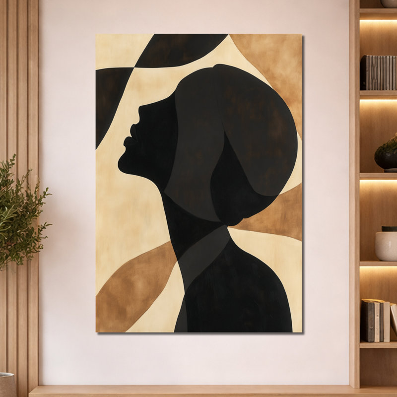 " Golden Profile Abstraction ", H 60 po x l 40 po, Toile tendue