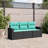 Ebern Designs 3 Piece Patio Sofa Set With Cushions Black Poly Rattan-1855368225