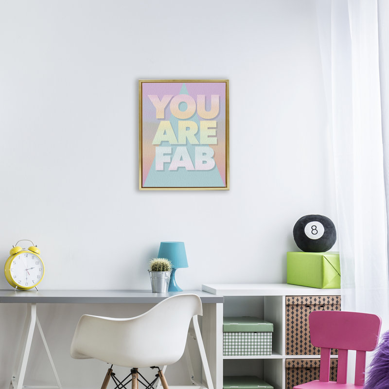 Cadre flottant You Are Fab Pastels, design par Jilly Jack Designs, H 21 po x l 17 po, Cadre flottant métallique doré