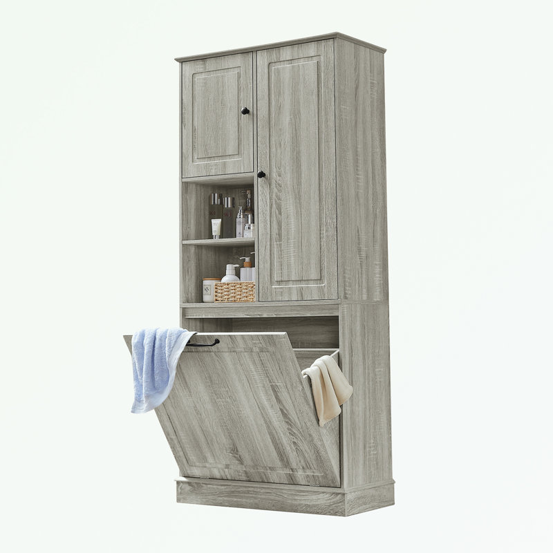 Tall Storage Cabinet with Adjustable Shelves, Gray