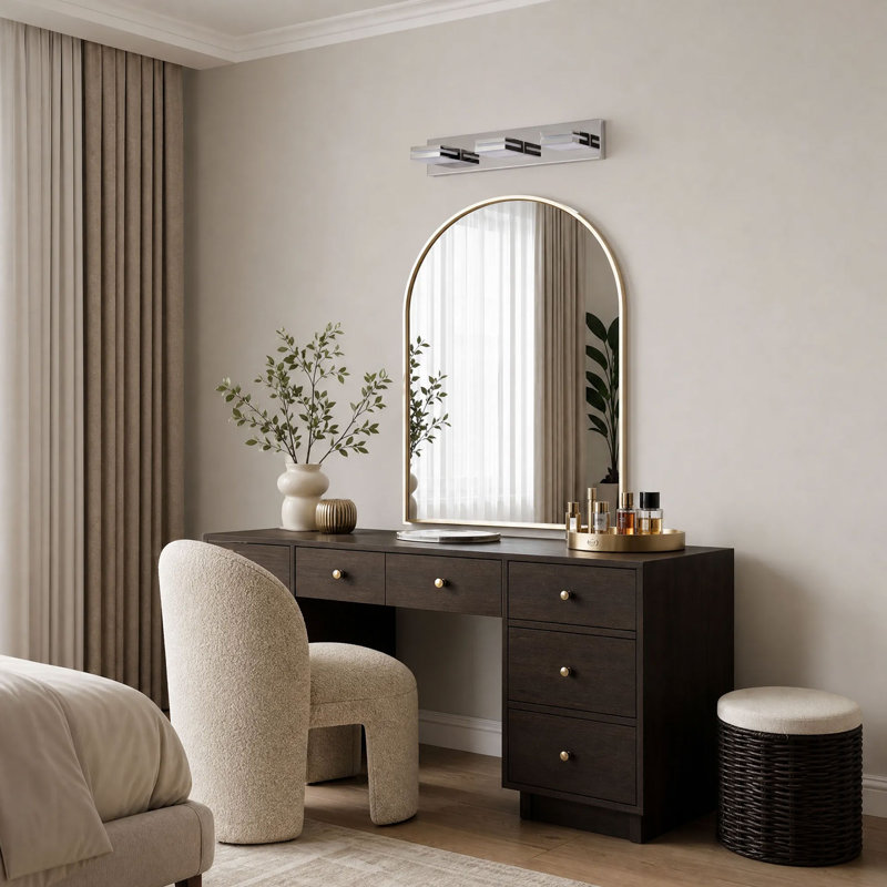 3-Lamp Chromium Acrylic LED Vanity Light