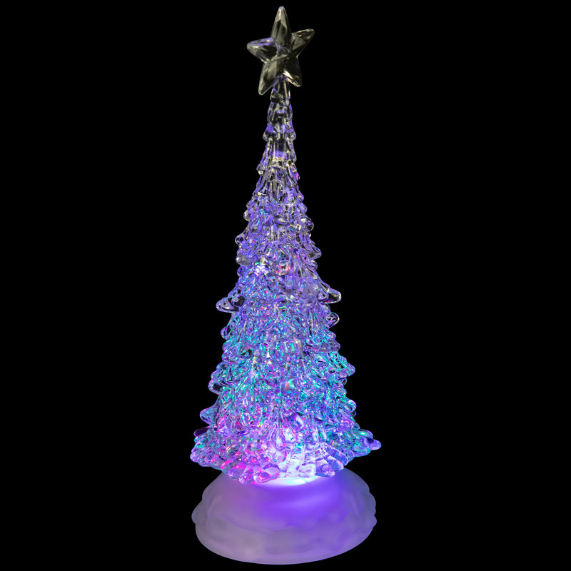 Décoration de Noël arbre de Noël en acrylique à lumières DEL multicolores 10,5 po