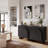 Midnight Charcoal Square Accent Cabinet-595627245