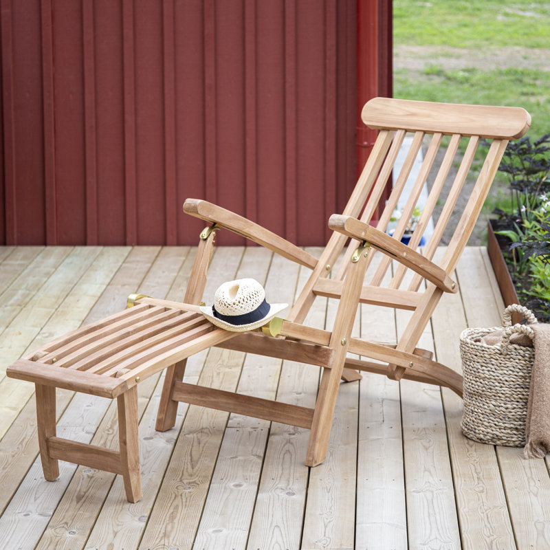 Baek 150cm Long Reclining Acacia Single Chaise