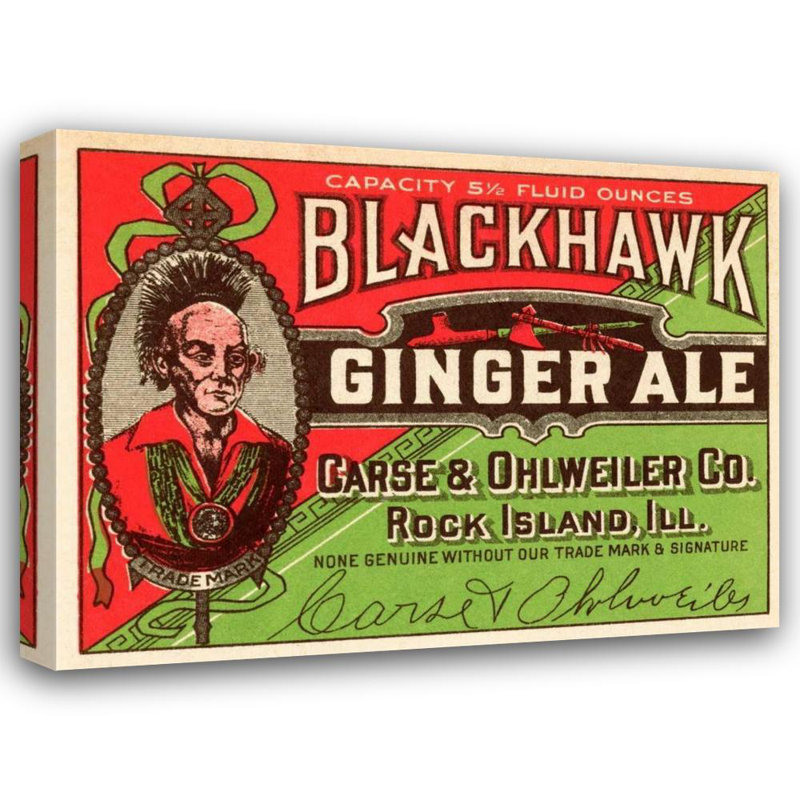Art sur toile Alcott Hill® Vintage Booze Labels, «Blackhawk Ginger Ale», H 15 po x l 18 po