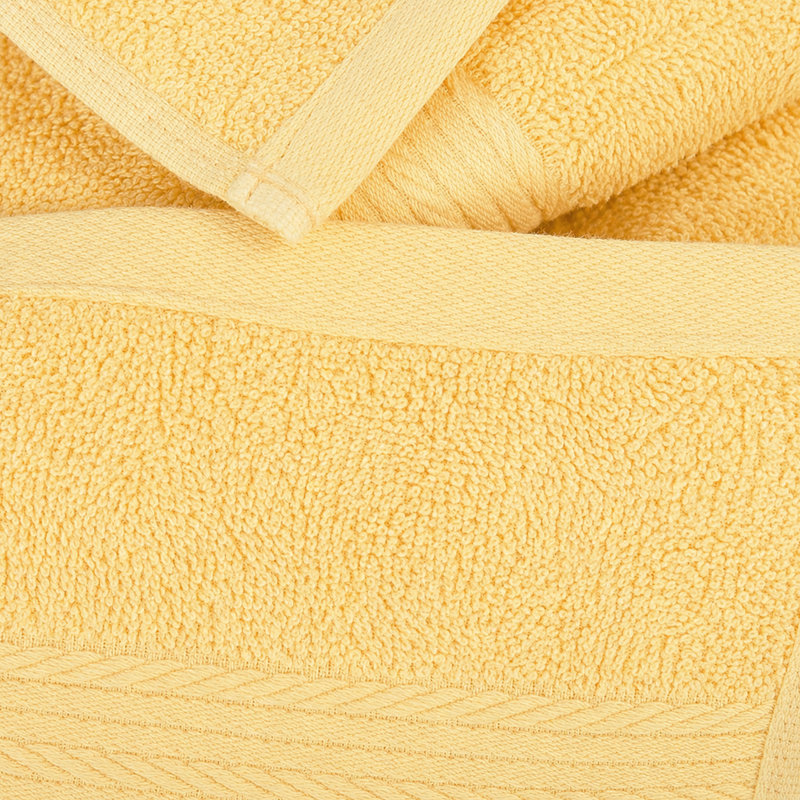 Ensemble de serviettes essuie-mains 100% coton absorbant et à séchage rapide 4 pièces, Jaune