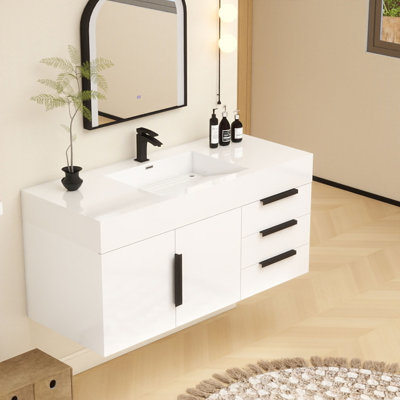Jessica 48'' Wall-Mounted Single Bathroom Vanity