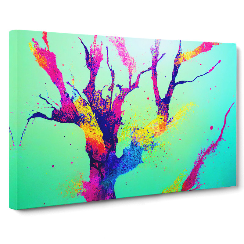 Dreamy Colourful Tree Abstract - Wrapped Canvas, 40cm H x 60cm W x 3cm D