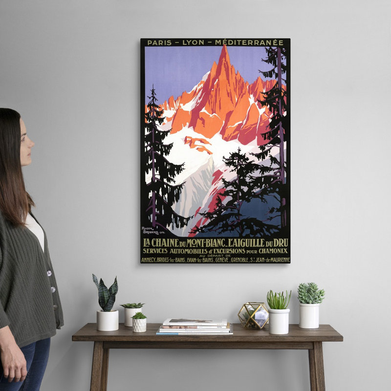 «La Chaine De Mont Blanc», affiche rétro par Roger Broders, reproduction d'art sur toile encadrée par Roger Broders