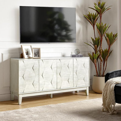 Buffet Mid-Century avec 4 portes - Blanc