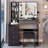 37" Middle Size Left Bedside Cabinet Vanity Table + Cushioned Stool Dresser Set, 2 Ac+2 Usb Socket, Hair Dryer Stand, Large Touch Control Led Sliding Mirror, 3-Color Switch, Epa, Gcc, Ul Certificate-2055517195