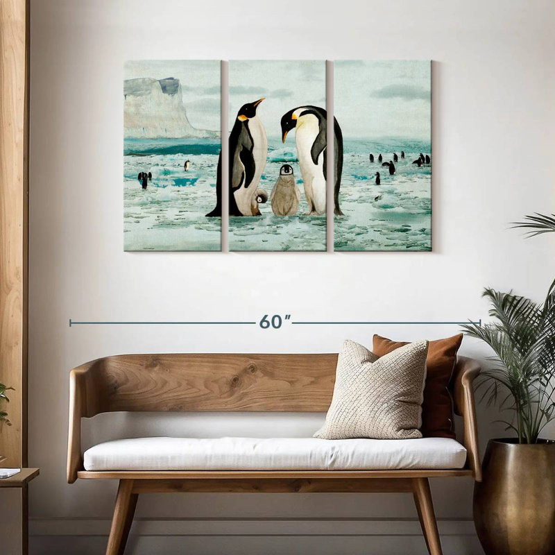 Brampt Emperor Penguin Family, 28" H x 45" W