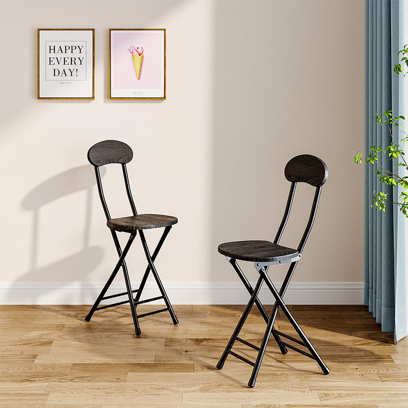 Milea 45.5cm H Folding Cantilever Chair, Black