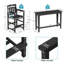 Ensemble de 3 barres d'extérieur pour patio avec table rectangulaire et chaises en PEHD-641775107