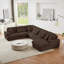 Canapé modulaire en U en velours côtelé avec méridienne-1584660288