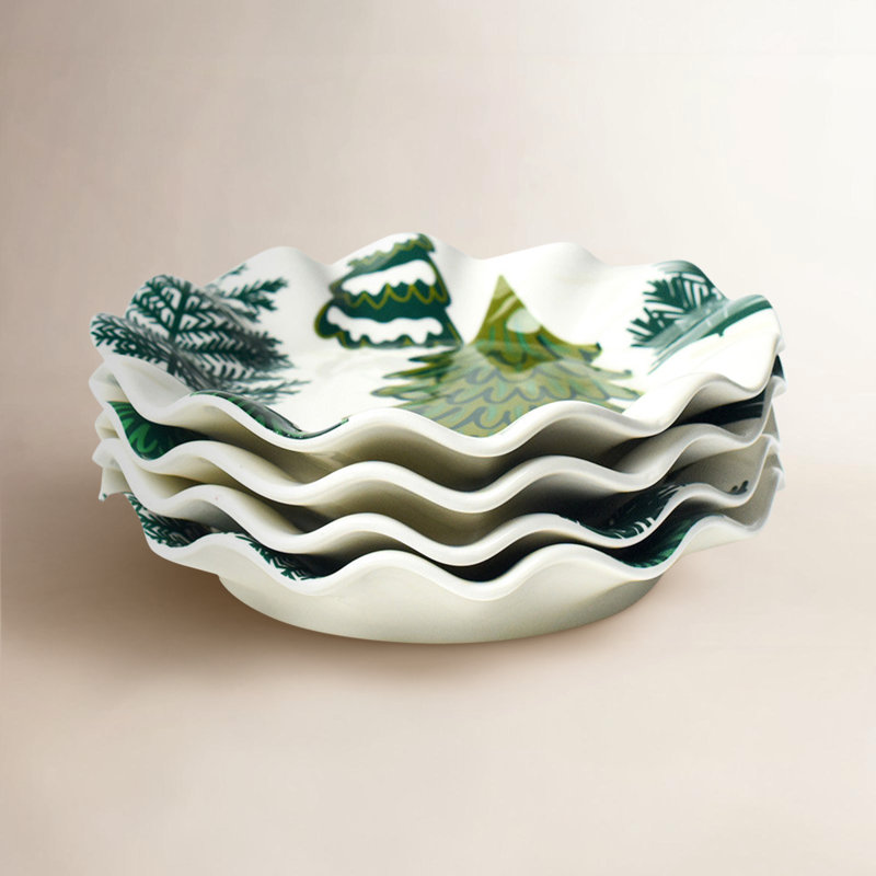 Ensemble de 4 assiettes à salade Fir Forest