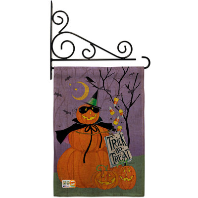 En toile jute 2 côtés 2 côtés joyeuse citrouille drapeau de jardin