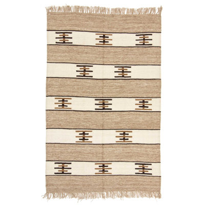 Geometric Wool Hand Woven 150cm X 227cm Area Rug