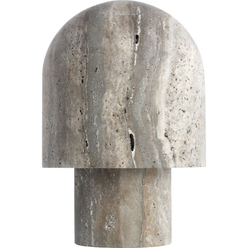 Kennett Small Travertine Table Lamp, Dark Travertine