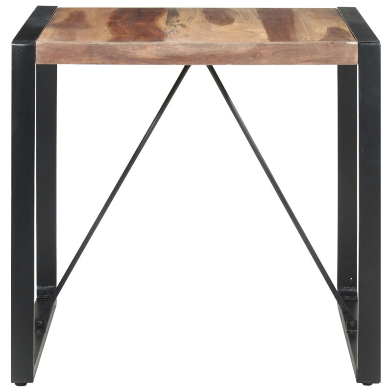 Casen Dining Table 80x80x75 cm Solid Wood, Black, 80 x 80 x 75 cm, Solid Acacia Wood