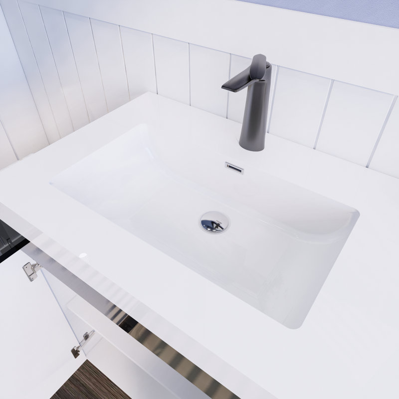 Ensemble de meuble-lavabo simple 42 po Loukman Spring, Noir lustré