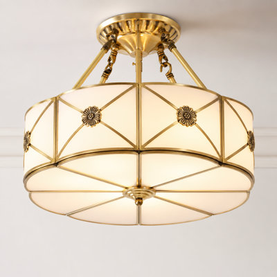 4-Light 17" Modern Gold Drum Chandelier