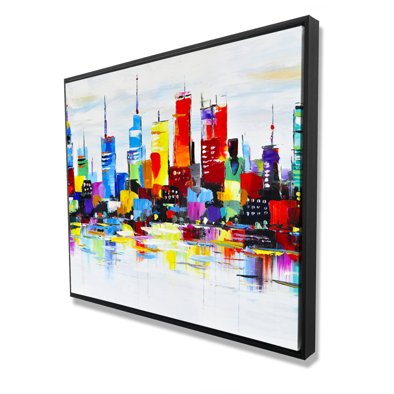 Abstrait et ville colorée - formes de villes encadrées, décor de toile