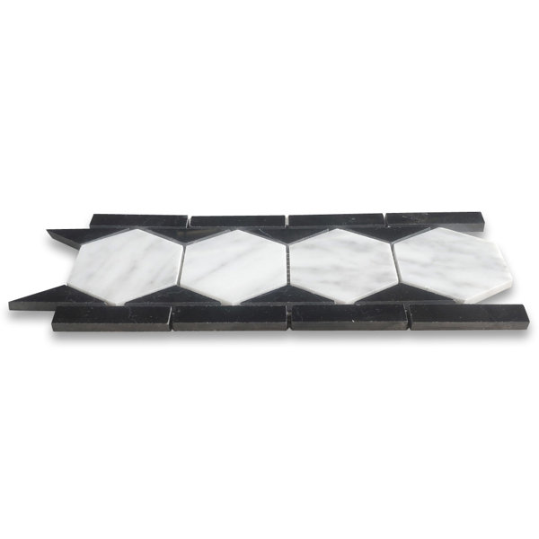 4" x 11" Marble Honeycomb Mosaic Wall & Floor Tile
