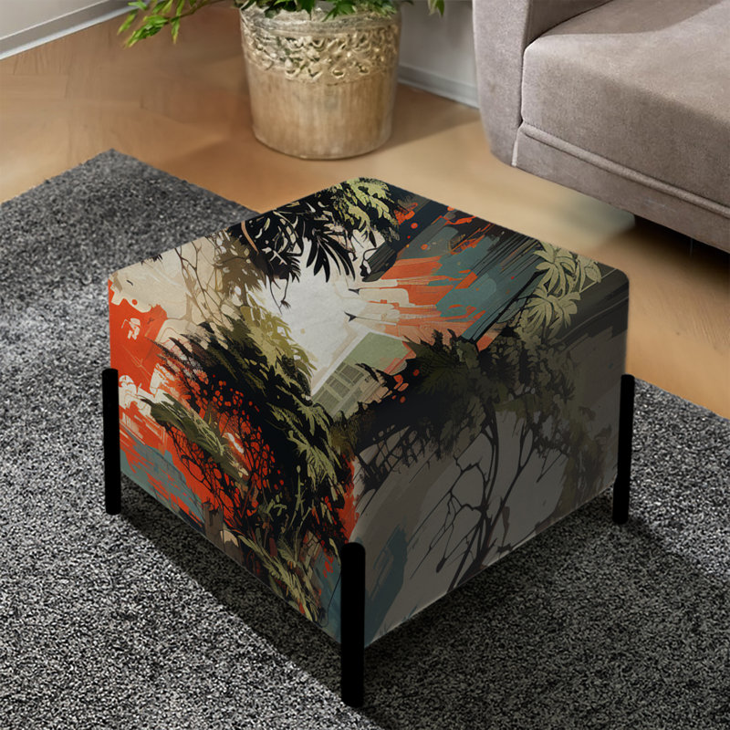 Cityscape Camo Mirage - Repose-pieds carré abstrait