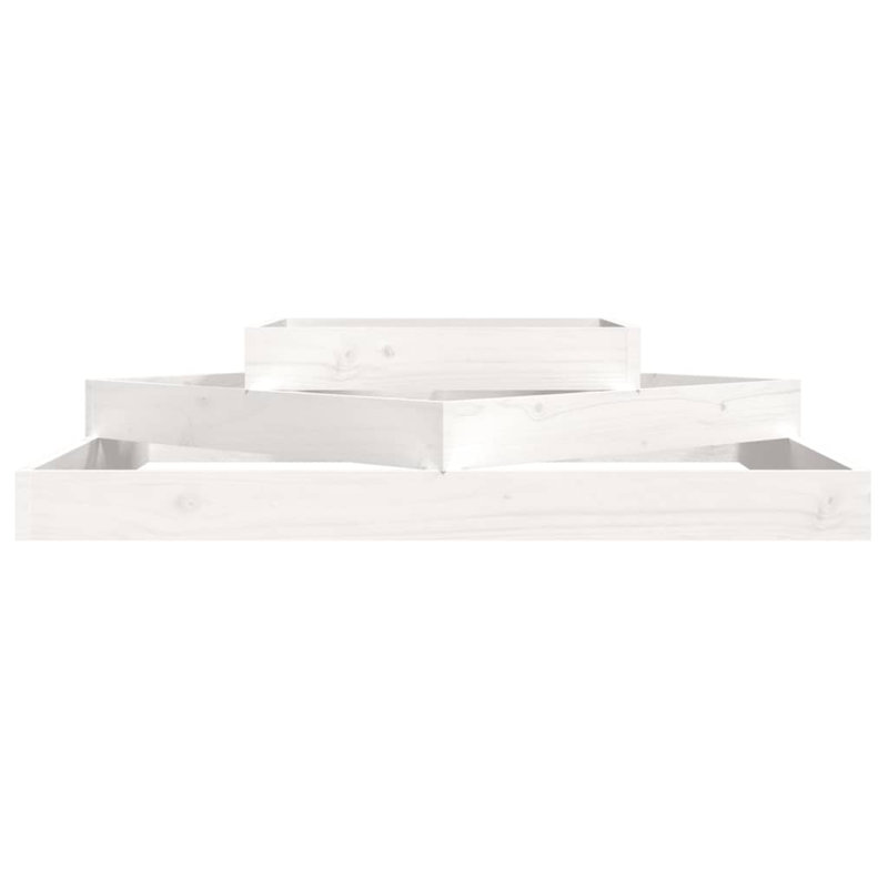 Antowan Self-Watering Wood Raised Garden Bed, White, 27cm H x 112cm W x 112cm D