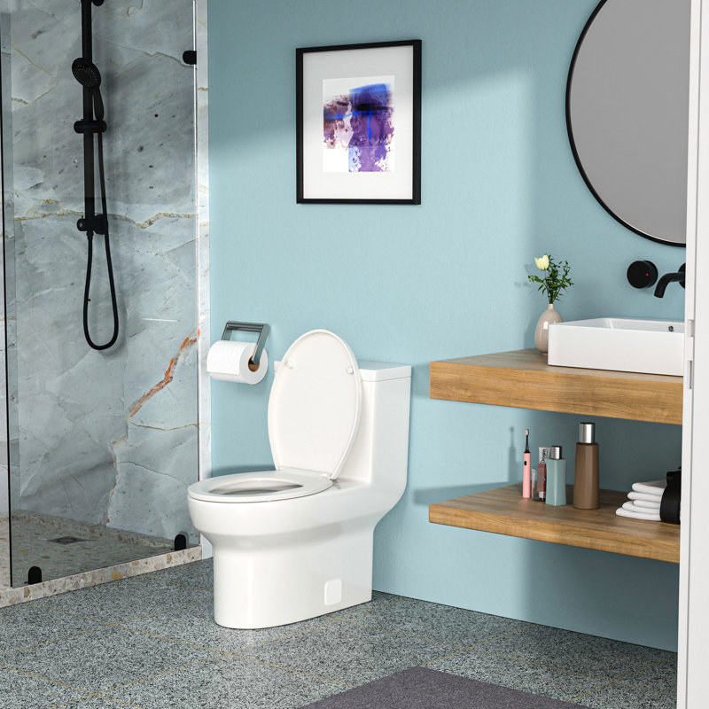 Toilette en céramique blanche avec double chasse - glaçure à la décoloration, fonction de couvercle à fermeture silencieuse