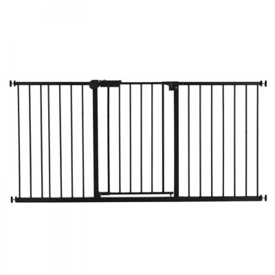 Baby Gate 60.6-63.3 Inches Adjustable Width 30 Inches High Dog Gate Black