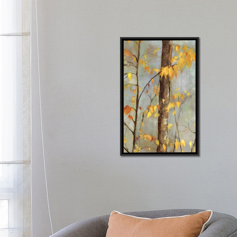 « golden branches ii », impression sur toile, H 26 po x l 18 po x P 1,5 po, Toile avec cadre noir, Pas de tapis