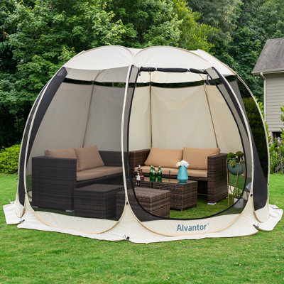 Pop-Up Canopy Screen Tent Screen House Patio Gazebo - Lightweight Outdoor Screen Room with Mosquito Netting, UPF 50+ UV Protection, Easy Setup & Carry Bag, Fits Adults for Camping,Garden,Backyard,2-4-8-12 Adults